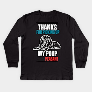 Thanks for picking up my poop beagle Kids Long Sleeve T-Shirt